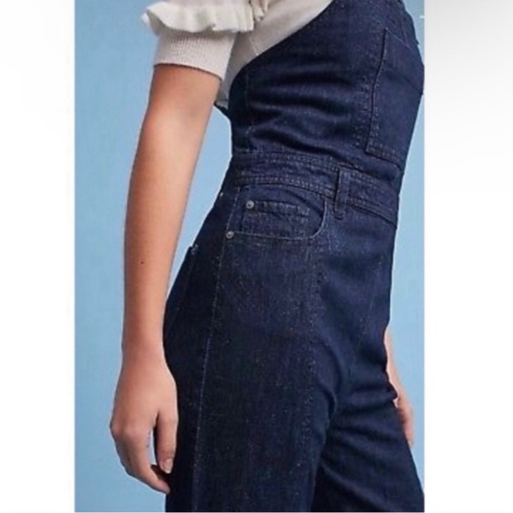 Anthropologie Dark Indigo Denim Overalls - Picture 3 of 16